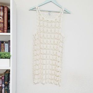 Boho Floral Crochet Knit Dress/ Swim Coverup